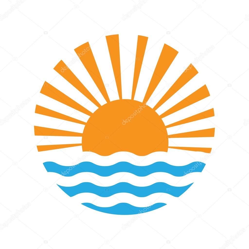 sun and the sea. Vector icon illustration