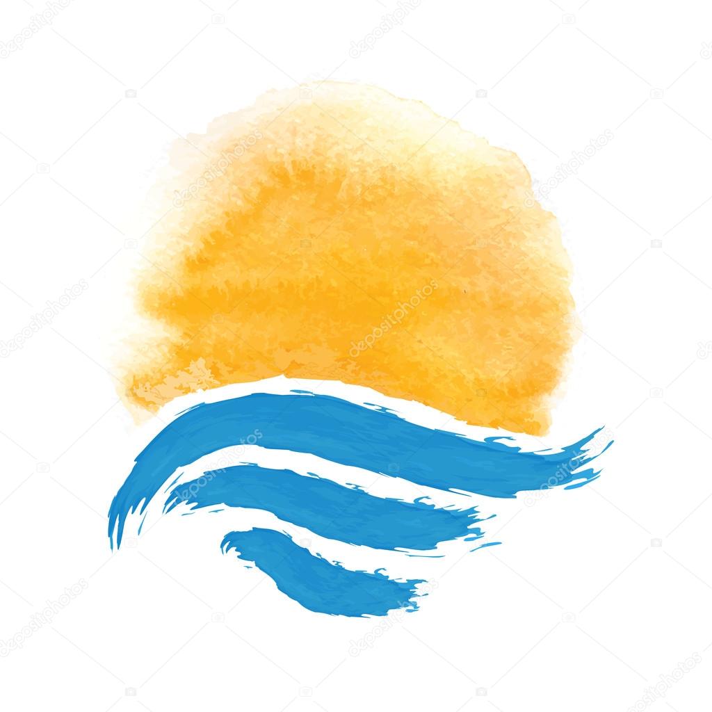 sun and the sea. Vector icon illustration