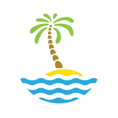 tropikal Palmiye Adası Deniz.