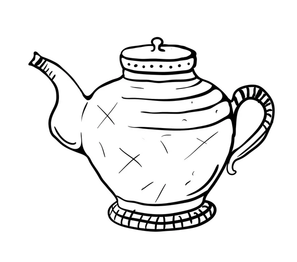 茶壶素描，矢量图 — 图库矢量图片