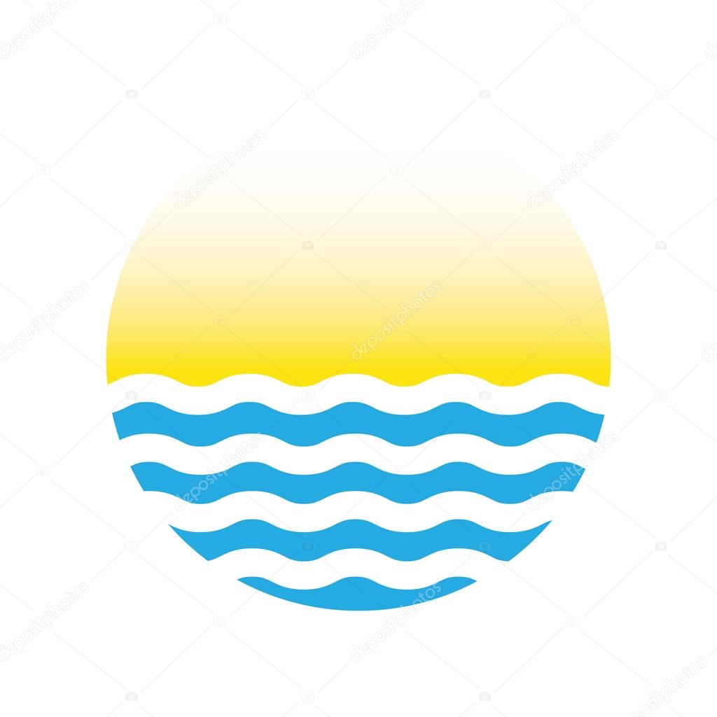 sun and the sea. Vector logo illustration