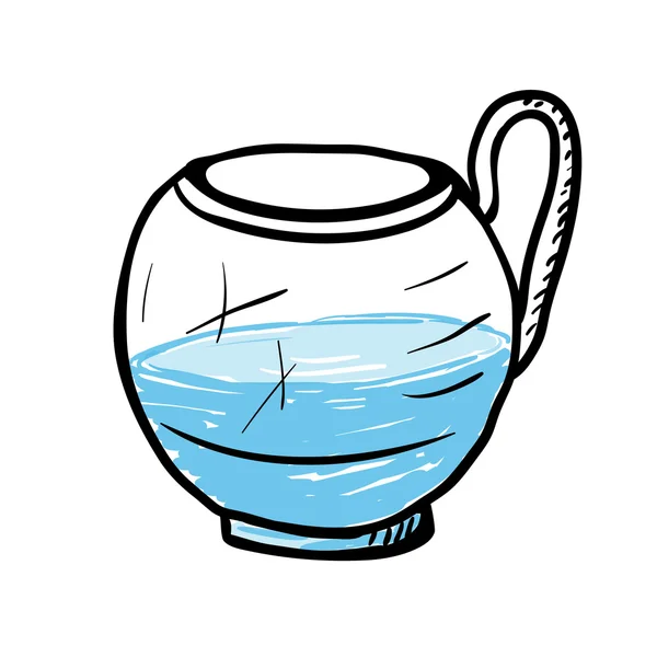 Copa de vidrio con agua, ilustración vectorial . — Vector de stock