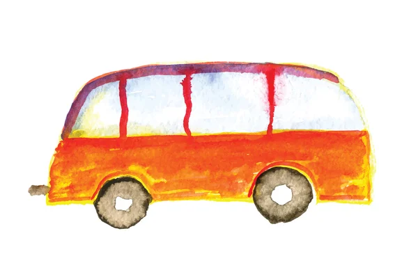 Des enfants dessinent une voiture de bus. Illustration vectorielle . — Image vectorielle