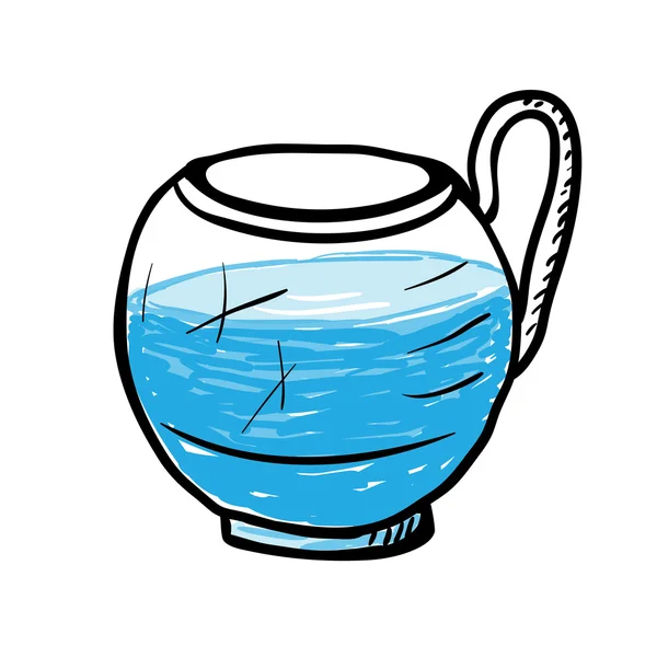 Tazza di vetro con acqua, illustrazione vettoriale . — Vettoriale Stock