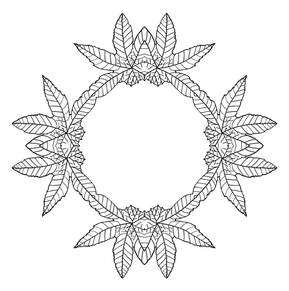 Pianta foglie telaio, illustrazione vettoriale — Vettoriale Stock