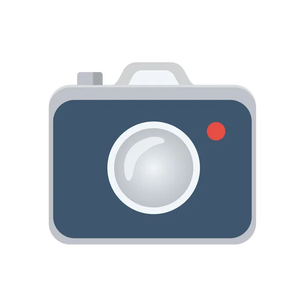 写真カメラのフラット アイコン ベクトルのロゴ — ストックベクタ