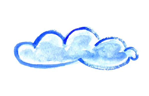 Nuage aquarelle, illustration vectorielle — Image vectorielle