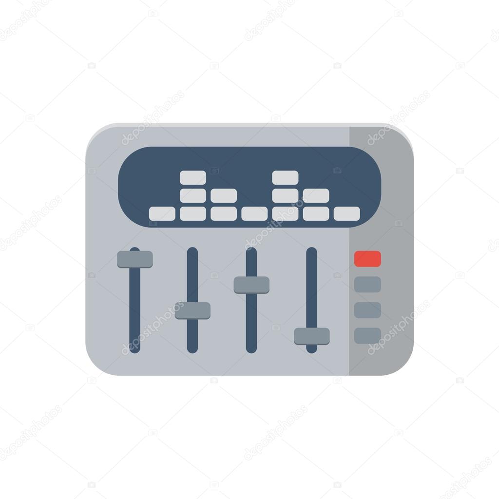 sound mixer icon on white background, vector