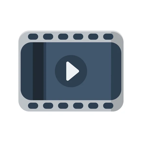 Filmstreifen mit Spielsymbol auf weißem Hintergrund — Stockvektor