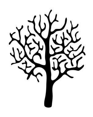 çam ağacı yaprakları olmadan siyah, vektör