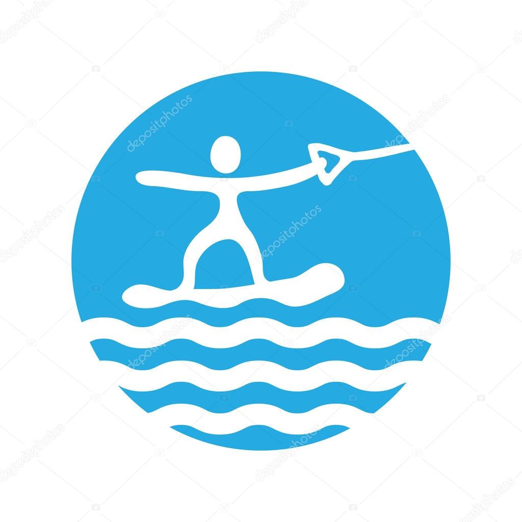 Wakeboard, water sport,  vector icon