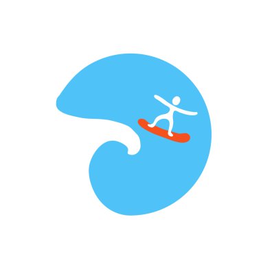 sörfçü dalga, vektör logosu