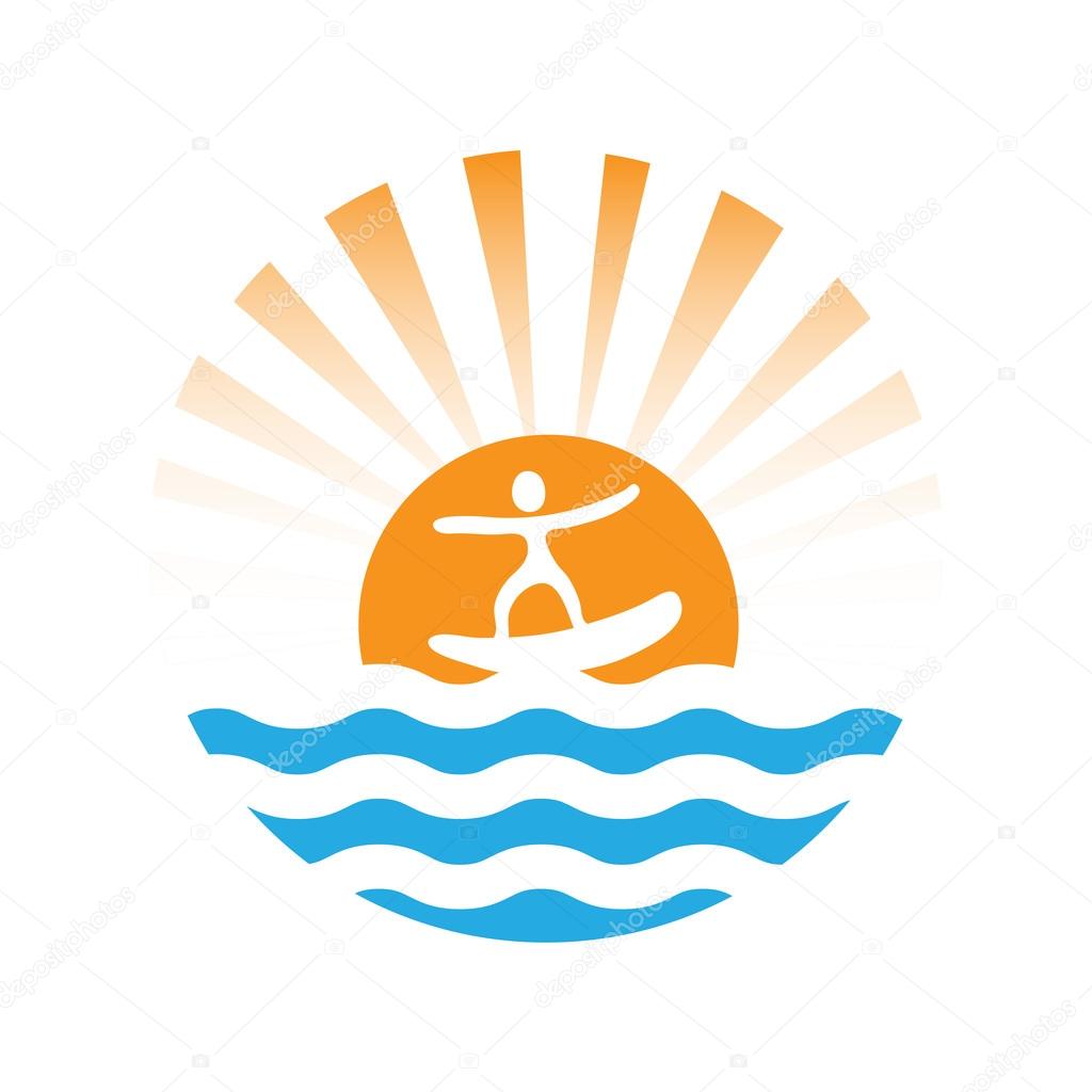 Wakeboard or surf, water sport,  vector icon