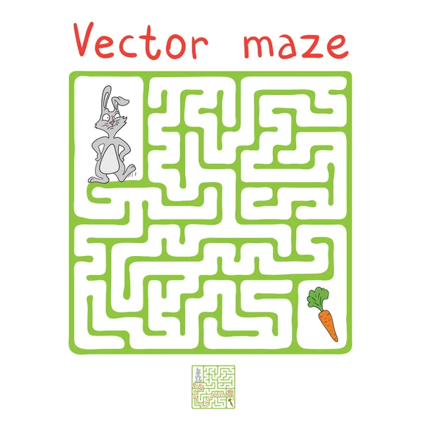 Labyrinthe vectoriel, Labyrinthe avec lapin et carotte . — Image vectorielle