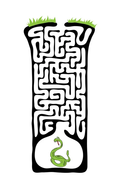 Vector doolhof, labyrint met slang — Stockvector