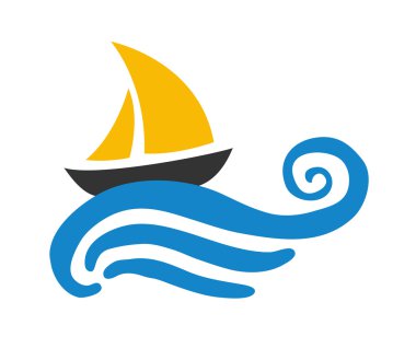 Sailing boat on the water logo