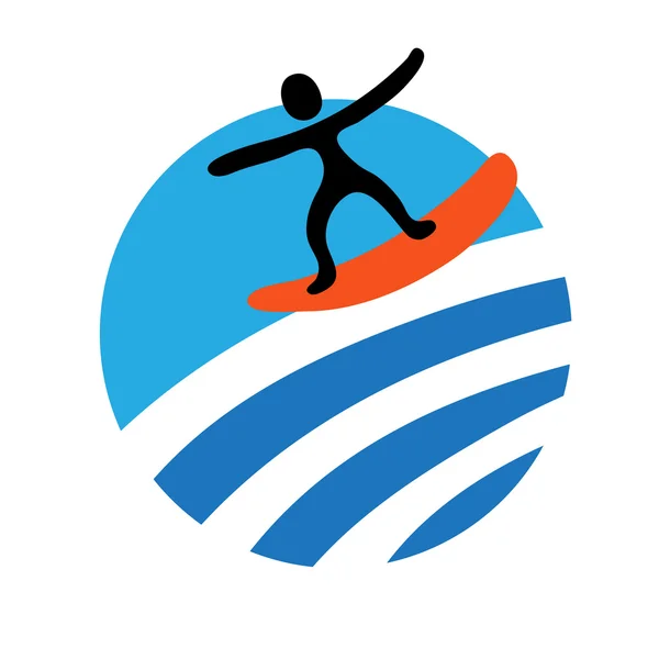 Surf, icona vettoriale — Vettoriale Stock