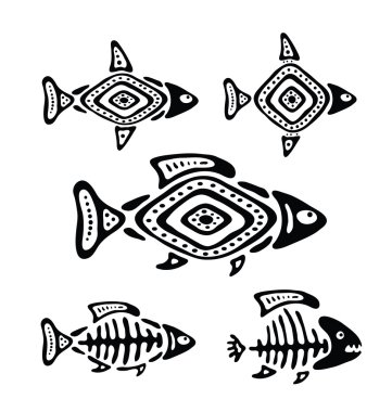 fish in the native style, vector illustration clipart