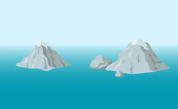 Гористый остров в океане — стоковый вектор