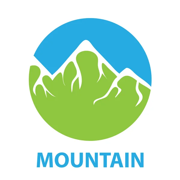 Verde montaña cubierta de nieve, logotipo del vector — Archivo Imágenes Vectoriales