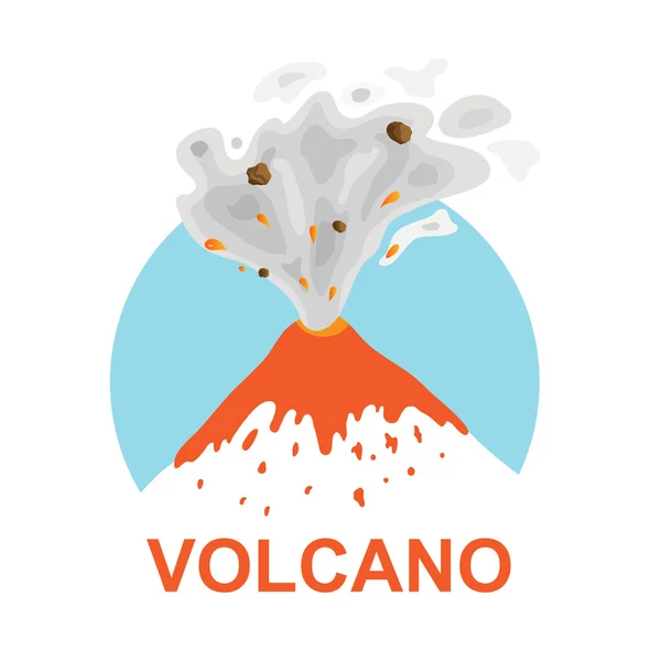 Eruption of a volcano, vector logo — Stock Vector