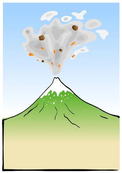 Montaña Fuji, ilustración de arte japonés — Vector de stock