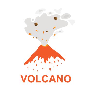 bir yanardağ, vektör logo patlama