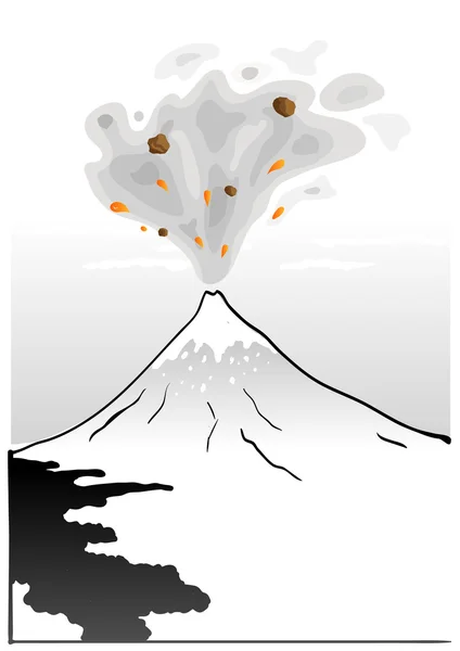 Berg fuji, japanische Kunstillustration — Stockvektor