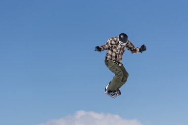 Snowboard atlar kar Park