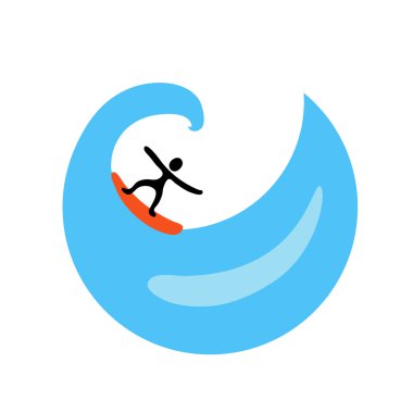 sörfçü dalga, vektör logosu