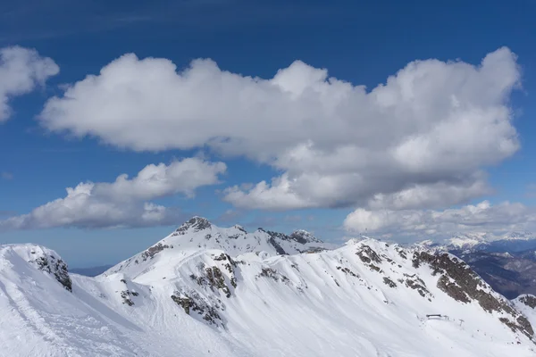 Cloudy mountain landscape of Krasnaya Polyana, Russia — Stock Photo, Image