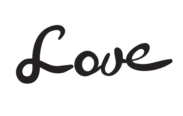 Hand-written word LOVE, lettering — Stock Vector