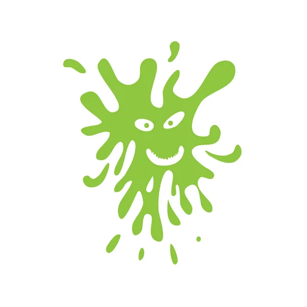 Zielona plama lub bakterii, mikrob. Wektor — Wektor stockowy