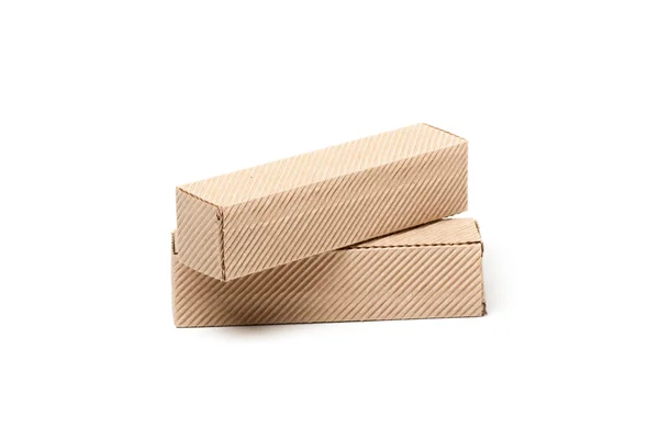 Two Cardboard Boxes, isolated on a White background — Stock Photo, Image