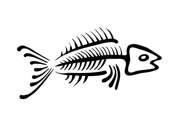 Black fish bone, vector illustration — Stock Vector