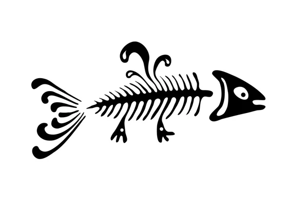 Lisca di pesce nero, illustrazione vettoriale — Vettoriale Stock