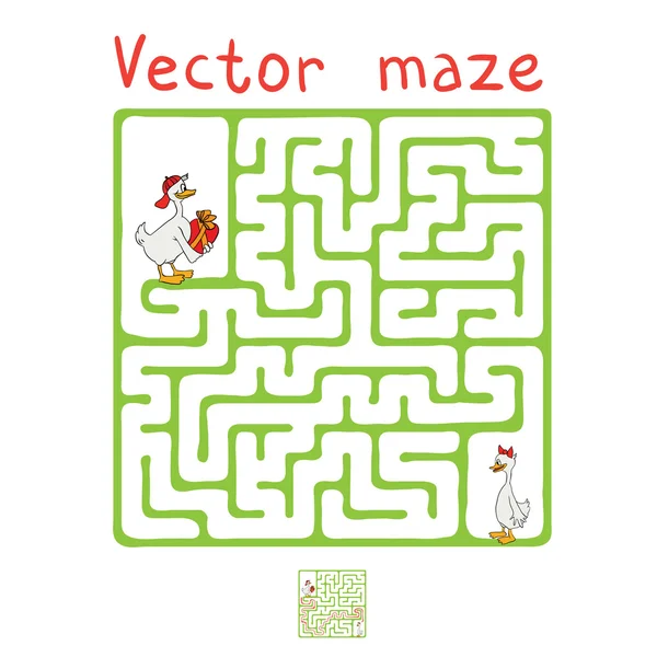 Vector Maze, Labyrinth with Ducks. — Stock Vector