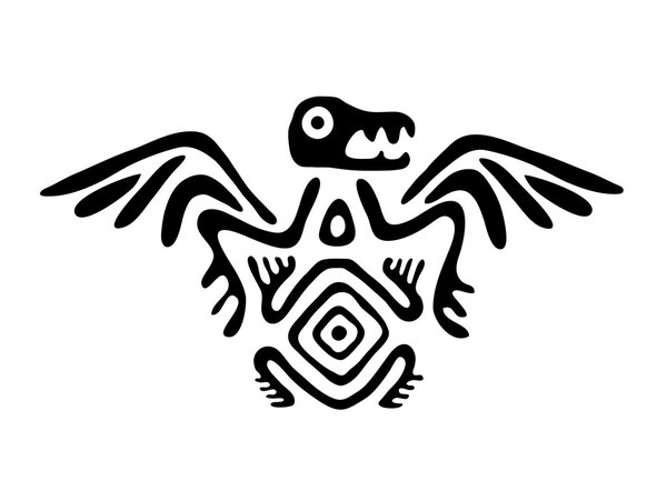 alien in native style, vector illustration