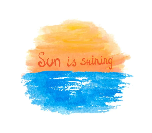 Письменная каллиграфическая фраза "Солнце светит, солнце над водой" — стоковый вектор