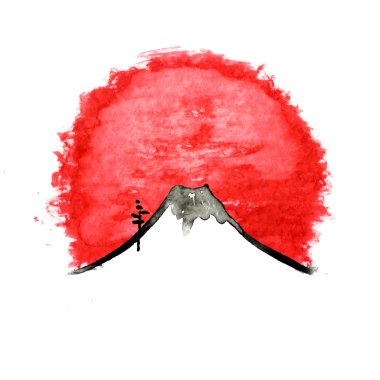 Dağ Fuji, volkan, Japon sanat, vektör