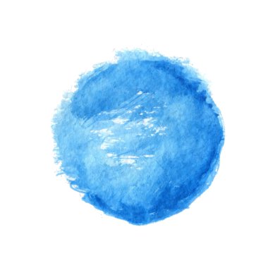 Vektör mavi suluboya daire öğesi.
