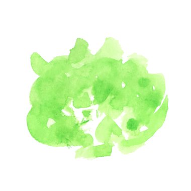 Soyut yeşil suluboya el leke boyalı