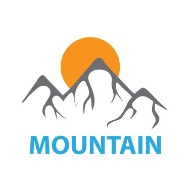 Dağlar ve güneş, vektör logosu