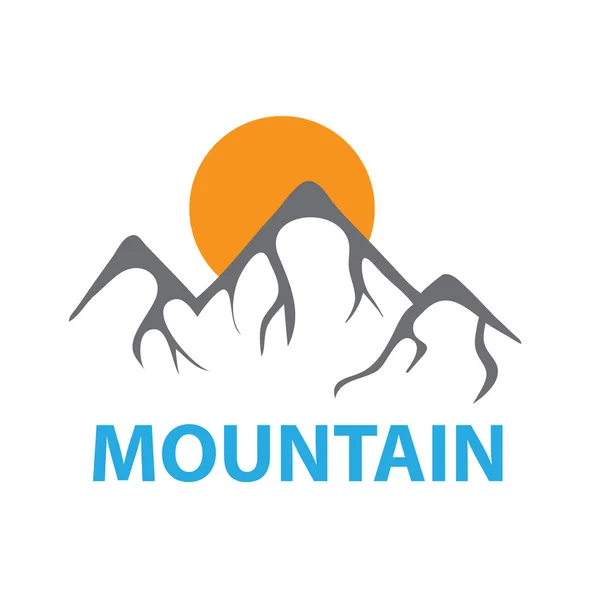 Montagnes et soleil, logo vectoriel — Image vectorielle