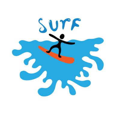 sörfçü dalga, vektör çizim