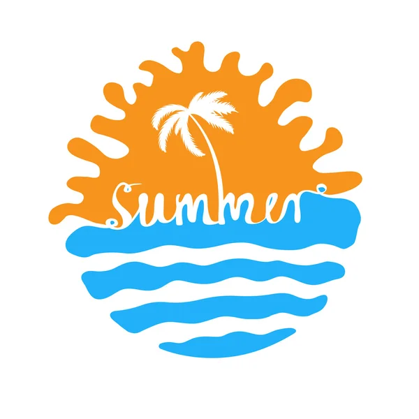 Hand-written word SUMMER, lettering — Stock Vector