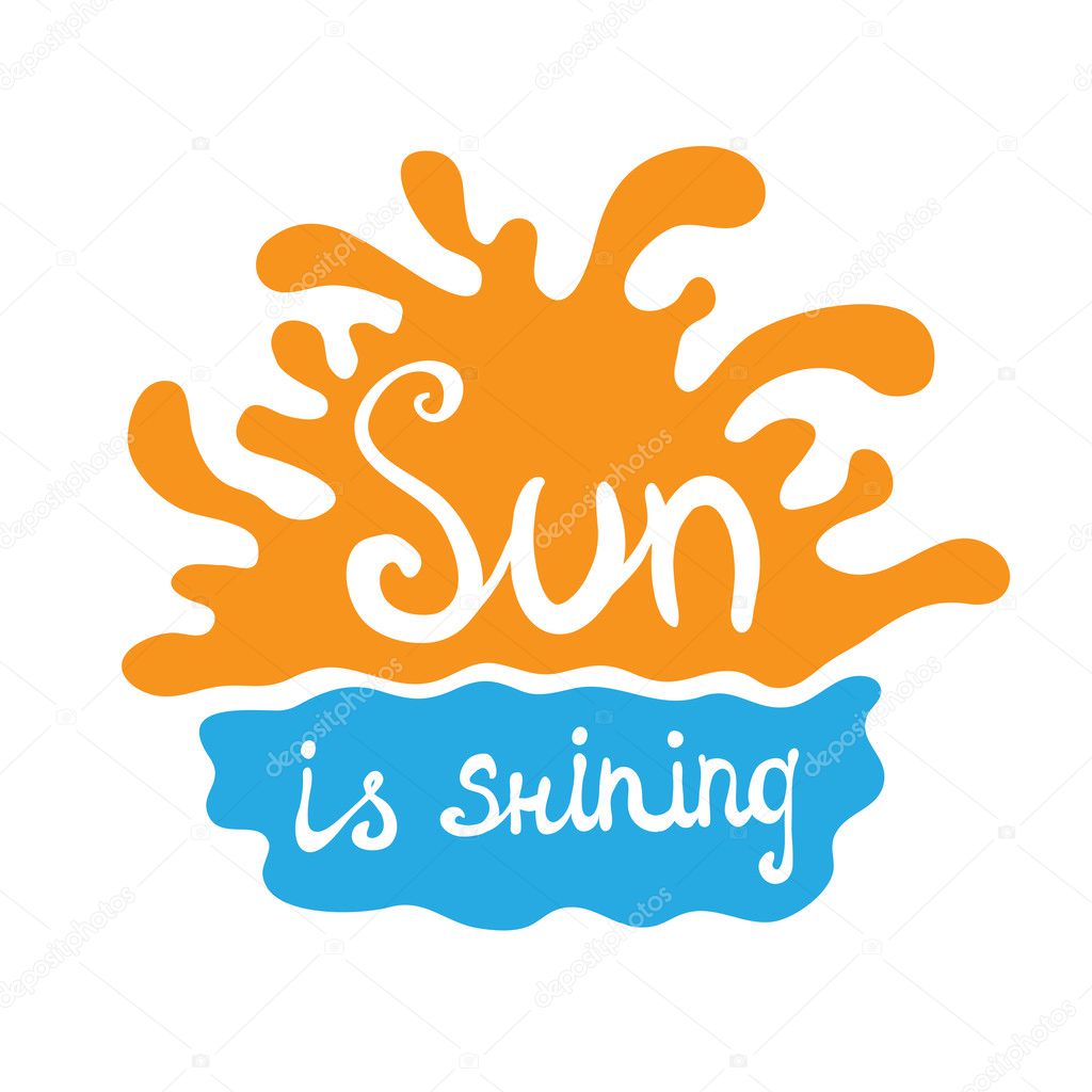 sunset or sunrise over the water, vector logo