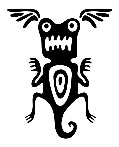 mite or beetle in native style, vector