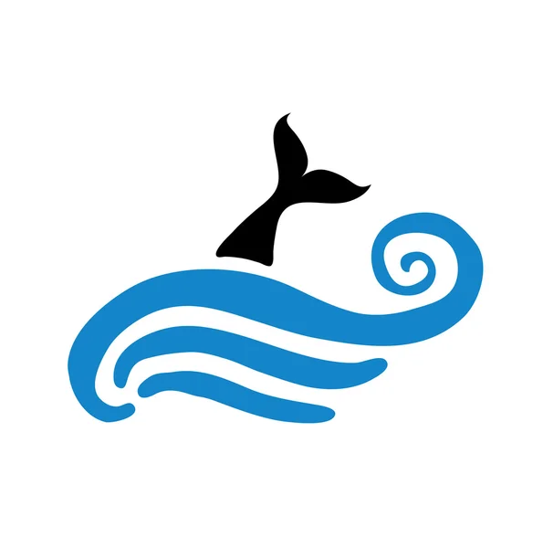 Peces en el agua, logotipo del vector — Vector de stock