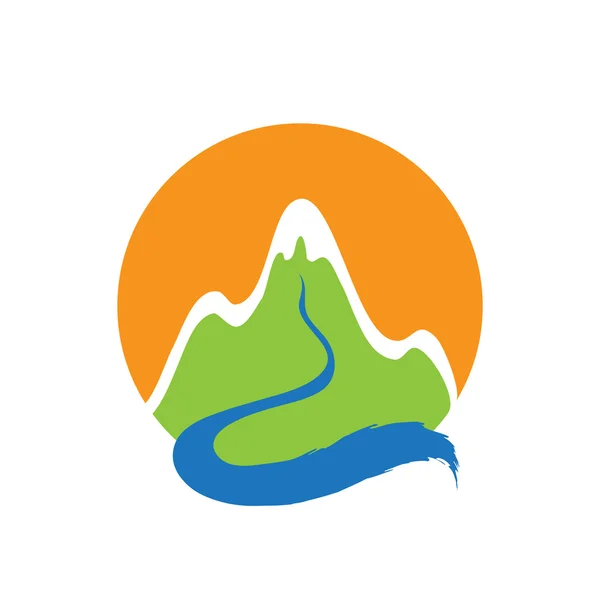 Berg und Fluss, Vektor-Logo — Stockvektor